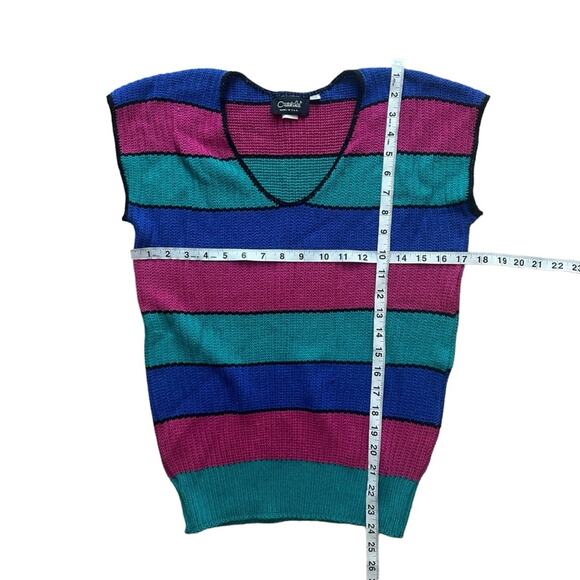 Vintage Multicolor Striped Sweater Top Size Medium - Picture 4 of 8